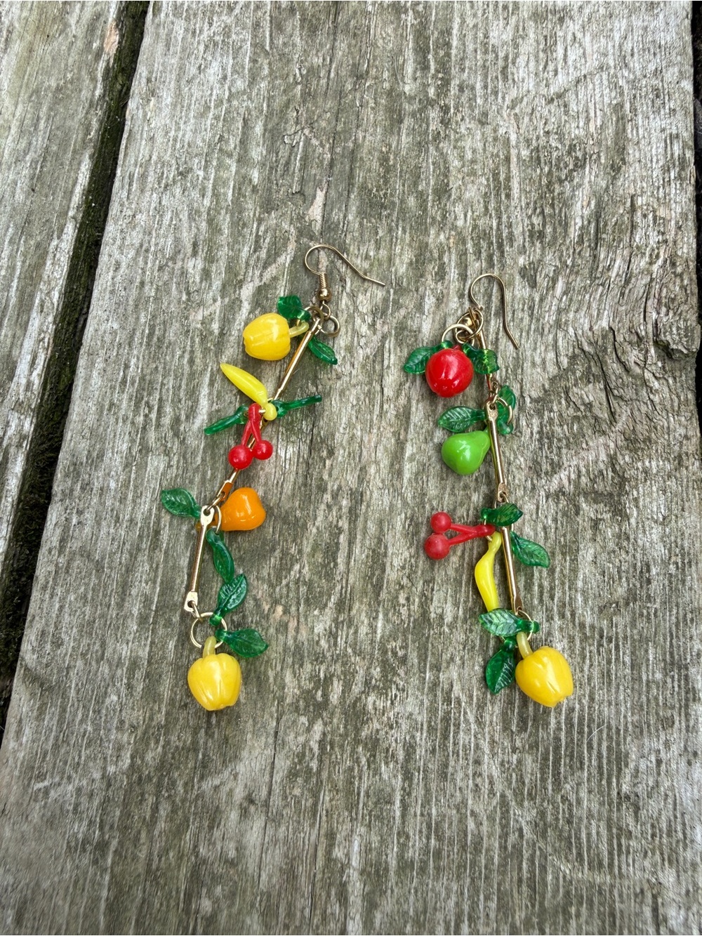 Vintage Fruit Dangle Earrings